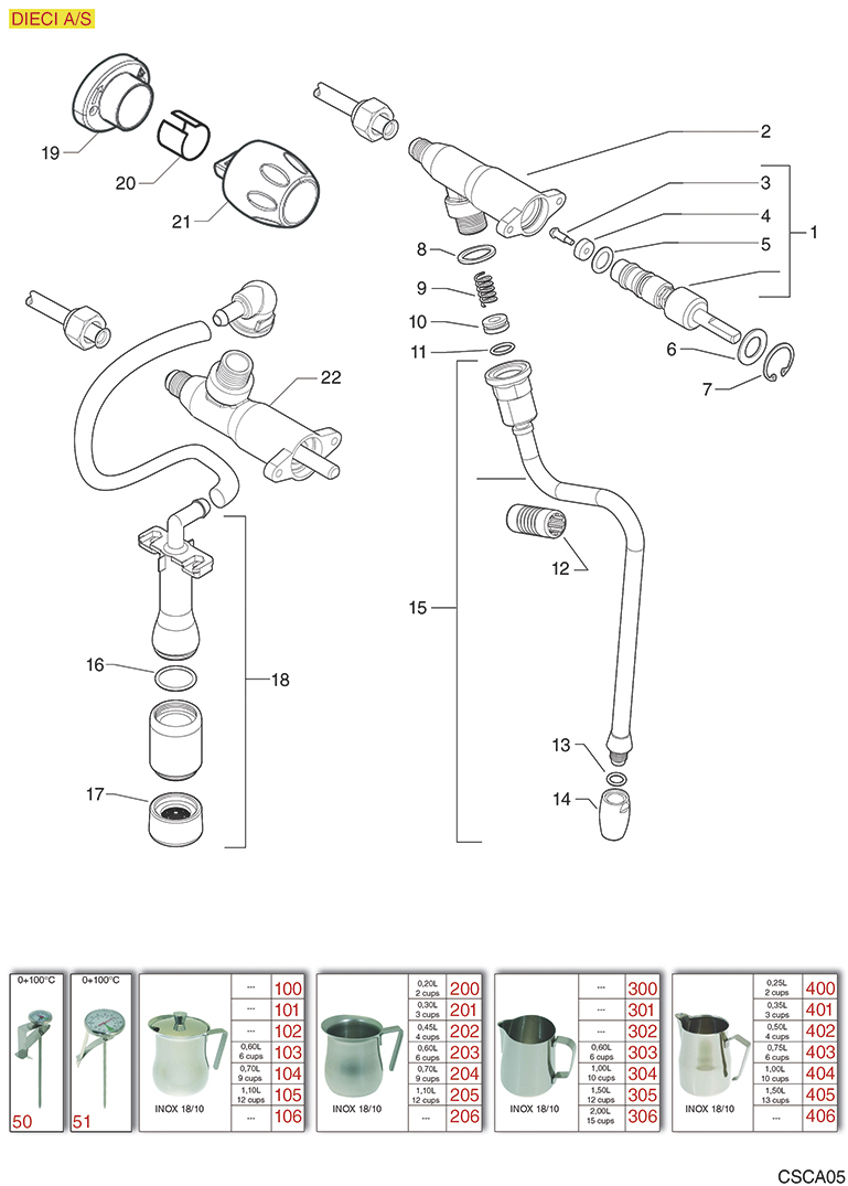 8062690-CASADIO DIECI A-S WASSER-DAMPFHAHN