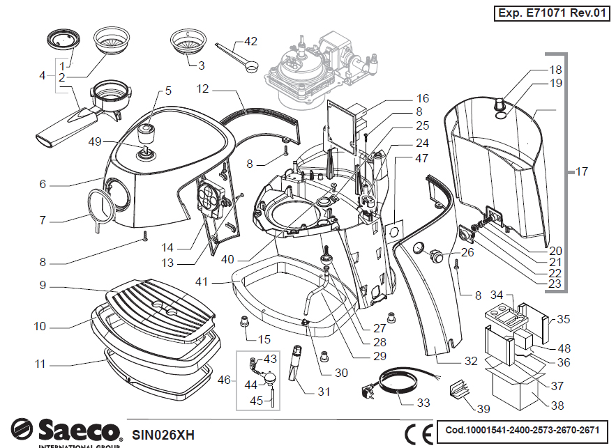 8063149-SAECO NINA BAR SIN026XH SIEBTRÄGER 